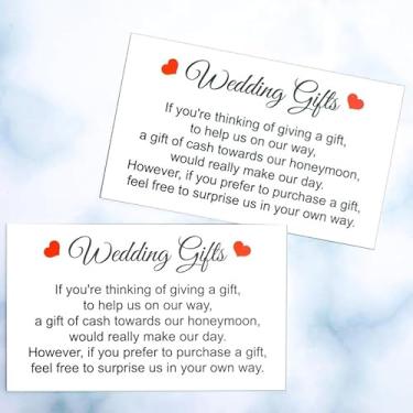 Imagem de 50 cartões de pedido de presente de casamento cartão de desejos de casamento inserção de convite de casamento cartão de desejo de lua de mel 3,5 x 2 polegadas
