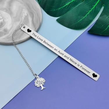 Imagem de Presente para amantes de livros para tia sobrinha, marcadores de livro de metal, presentes de tia, presentes de aniversário para tia, presente de dia das mães para tia