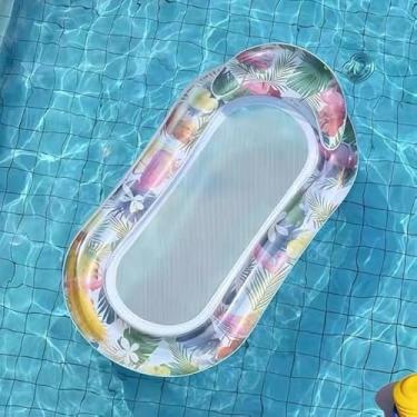 Imagem de Boia Rede Para Piscina flores Cama Flutuante Deitado, tamanho adulto 180x88cm Rafting de Piscina(flamingo redondo 160x88)