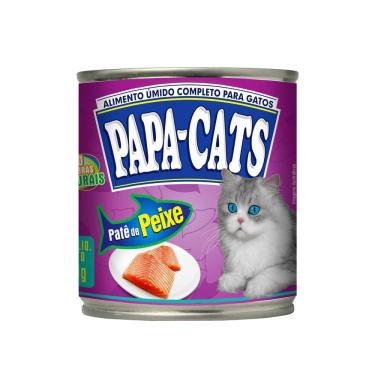 Imagem de Patê para Gatos Papa Cats Sabor Peixe em Lata 280g