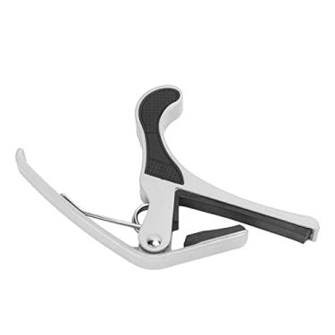 Imagem de RiToEasysports Estojo de Armazenamento de Seta Capo de Guitarra de Liga para Banjo Bandolim Elétrico Com Palhetas de Guitarra, Material de Textura Dura, para Guitarrista, Ampla Aplicabilidade (Prata)