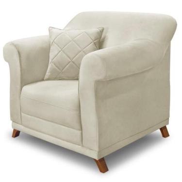 Imagem de Poltrona Decorativa Retro Polo Com Almofada Veludo 2221 Ezz 2221 - MIL