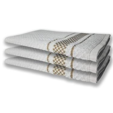 Imagem de 3 Panos De Prato Atoalhado Felpudo 370G/M² Premium Marrom