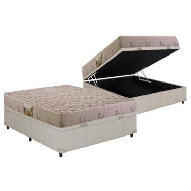 Imagem de Conjunto Box Baú Casal: Colchão Espuma Herval D33 Cannes Double Face +