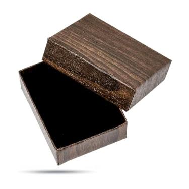 Imagem de TheDisplayGuys – Pacote com 24 caixas de presente de papel kraft de papelão com enchimento de veludo - brincos - grão de madeira - nº 11 (5,3 cm x 4,1 cm x 2 cm)