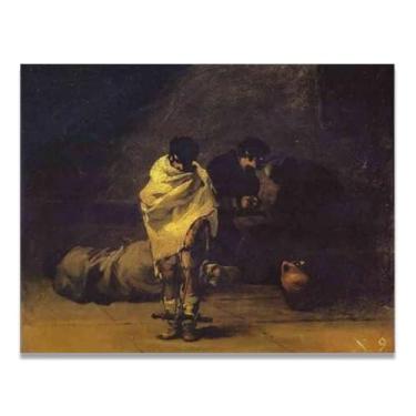 Imagem de LKXGRRSFG Cena da prisão Francisco De Goya Impressão em tela romântica espanhola - Obra-prima do influente pintor romântico 80 x 104 cm sem moldura
