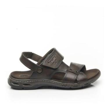 Imagem de Sandalia Masculina Pegada Em Couro Com Amortecedor Rf 130653, 43, Crav