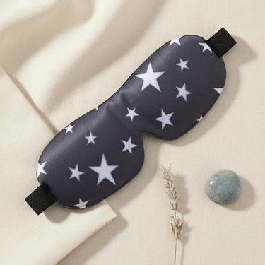 Imagem de Máscara de Dormir 3D Premium, Poliéster Leve, Design Anatômico, Bloqueio Total de Luz, para Viagem e Uso Diário, 15g, Preta e Rosa (Estrela)