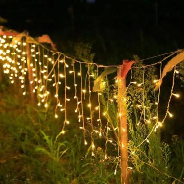 Imagem de Cascata de Luzes LED Natalina 120 Leds luminação Decorativa de Natal B