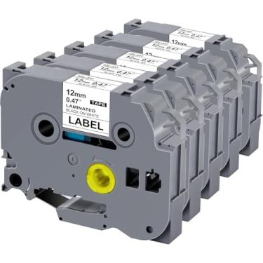 Imagem de WEEMAY TZ Tape 12 mm 0,47 branco laminado compatível com Brother Label Maker Tape TZe 231 12 mm 0,47 refil de tinta preta em branco para fabricante de etiquetas P Touch PTD210 PTD220 PTD610BT PTH110