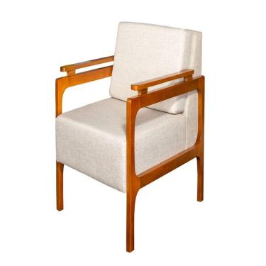 Imagem de Poltrona Decorativa Yasmin Luxo Dora Bela Cor Bege Linho