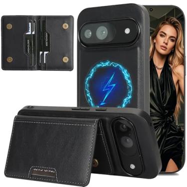Imagem de Ephoou Capa carteira para Google Pixel 10 Pro XL com suporte para 5 cartões, compatível com Magsafe - Capa magnética destacável 2 em 1 com suporte de couro PU à prova de choque para Pixel 10 Pro XL C1