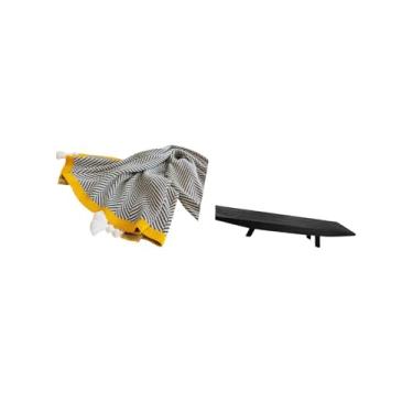 Imagem de Fenteer Cobertor Listrado Macio de Fazenda E Bandeja de Madeira Rústica para Decoração Aconchegante de Casa, Quarto, Sofá-cama, Cadeira, Mesa de Centro para C