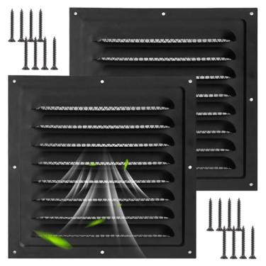 Imagem de LUMINFLY 2 peças de ventilação de galpão malha de aço, grades de escape à prova de chuva, quadradas, com parafusos, para telhado, galpão, casa, garagem e mais, ideal