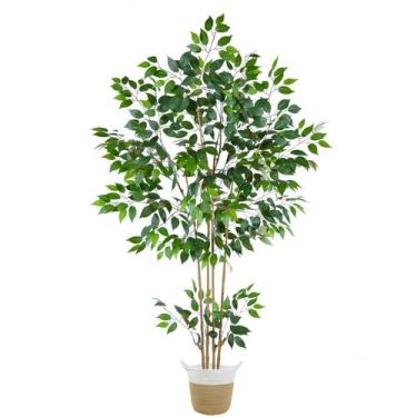 Imagem de Plantas térmicas artificiais de árvore de ficus 180 cm com cesta inter