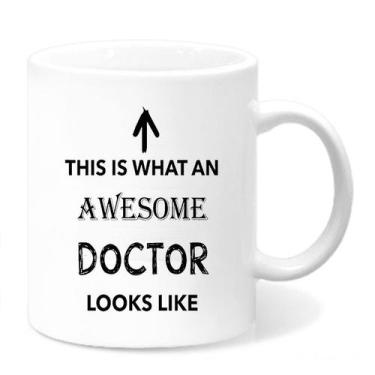 Imagem de Caneca Ceramic Awesome Doctor 350ml Funny para médicos e enfermeiras -