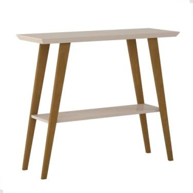 Imagem de Aparador de Sala Buffet para Hall de Entrada, Cantinho do Café ou Cozinha – Pés de Madeira Maciça e Tampo MDF com Pintura UV – 92x77,4x33 cm(Off White)