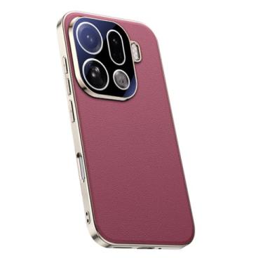 Imagem de FWYANZH Vermelho, X9Pro, capa de couro para Oppo Find X9/X9pro, proteção total da câmera, capa galvanizada, fina, luxuosa, à prova de choque