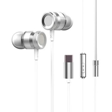 Imagem de Fone de ouvido intra-auricular com fio USB Type-C metal microfone e controle inline para 6 Note 3 MIX 2 Letv LeEco Le Smartisan Pro Som aprimorado conforto superior