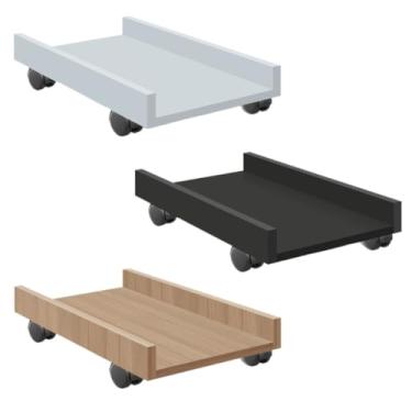 Imagem de Suporte De Gabinete Computador Cpu Com Rodas Em Mdf(Suporte 2,Preto)