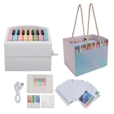Imagem de TOPINCN Calendário de Mesa de Piano, Piano Reproduzível Recarregável por USB Com 52 Cartões Semanais de Aula de Música Mini Calendário de Piano para Família e Amigos (Branca)