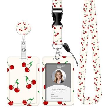 Imagem de Cordão retrátil para crachá de identificação com clipe e chaveiro, ajustável, bonito carretel de separação, durável e perfeito para mulheres enfermeiras, professoras, trabalhadoras de escritório