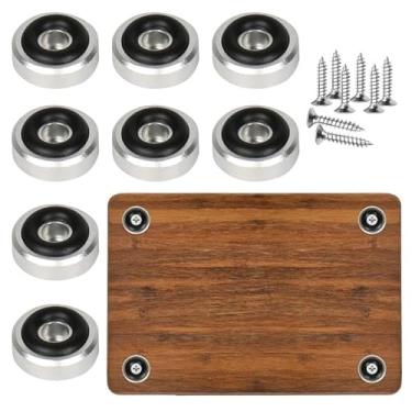 Imagem de LuxDuo 8 peças de pés de tábua de corte com almofadas antiderrapantes, pés de tábua de corte prateados antiderrapantes com pés de borracha de silicone e kit de parafusos para móveis, cadeiras e