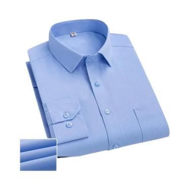 Imagem de Camisa Masculina de Negócios Listrada Branca - Manga Comprida 4XL - An