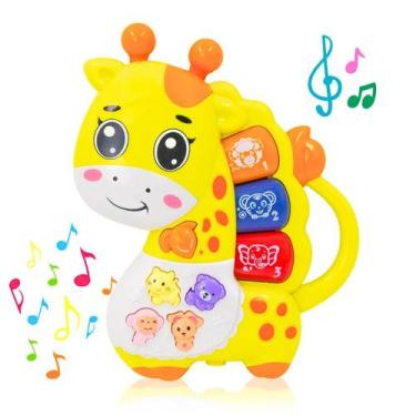 Imagem de Teclado Piano Musical Bebê Brinquedo Infantil Som Girafa Criança Educa