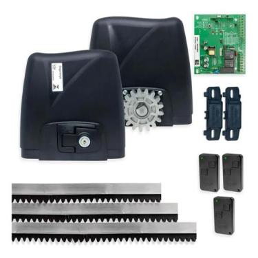 Imagem de Kit 1 Motor Rossi Dz Atto Turbo 3m Crem 3 Control P/ Portão Deslizante