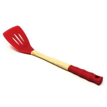 Imagem de Escumadeira De Silicone Com Cabo De Madeira - Xin Hui