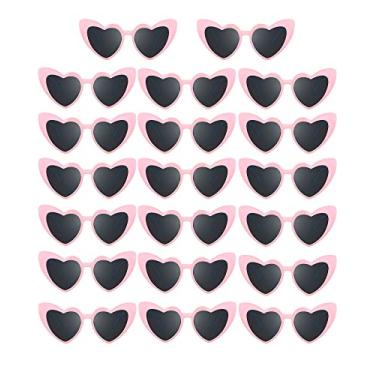 Imagem de Flutesan 20 pares de óculos de sol retrô coração vintage olho de gato óculos de sol feminino noiva solteira a granel, rosa, Medium