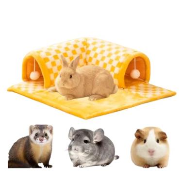 Imagem de Cama de túnel de coelho: removível, confortável, lavável, esconderijo divertido para brincar e dormir adequado para coelhos, porquinhos-da-índia, furões e outros animais pequenos (M)