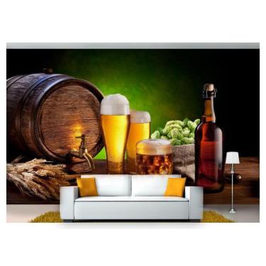 Imagem de Papel De Parede Cerveja Bebida Barril Lupulo 3D Al72 - Você Decora