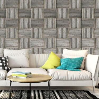 Imagem de Papel De Parede Madeira Ripa Envelhecida Adesivo Sala Quarto - LRP