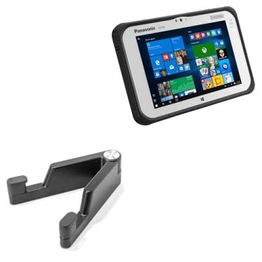 Imagem de BoxWave Suporte e suporte compatíveis com Panasonic Toughpad FZ-M1 - SoloStand de alumínio de mesa, portátil, mãos livres ajustáveis com pés de borracha - Preto