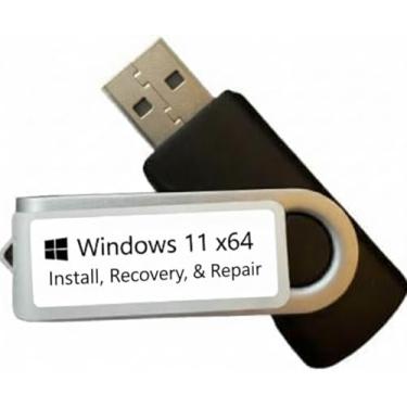 Imagem de Unidade USB de recuperação e reparo do Windows 11 x64, disco de inicialização de emergência para restauração e solução de problemas do sistema, compatível com o sistema operacional Windows 11 de 64