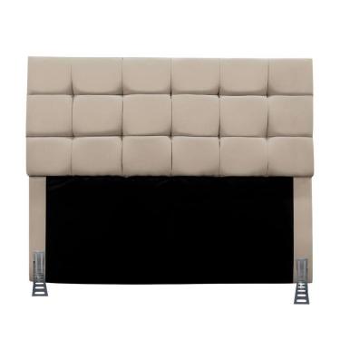 Imagem de Cabeceira Queen 160 Cm Estofada Mali Em Suede Com Frame Bege