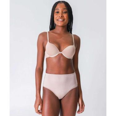 Imagem de Calcinha Cintura Alta Clássica Bibelô DeMillus-56586, Bege, XG