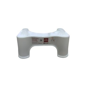 Imagem de Banquinho Auxiliar Para Vaso Sanitário, Branco, Plástico, 17x22,5x39cm, Antiderrapante, Ergonômico