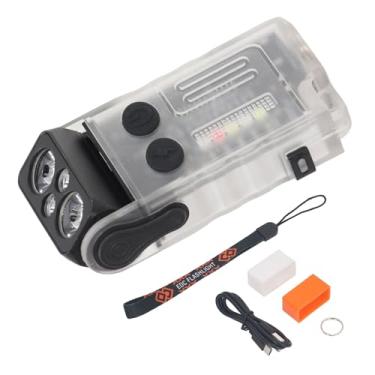 Imagem de Hyuduo Lanterna LED Pequena Lanterna EDC Poderosa Com Rotação de 180 ° 110dB Alarme 1000LM 5 Modos de Luz para Acampamento Caminhadas Emergência