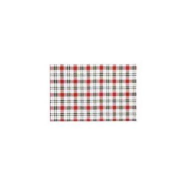 Imagem de ST. Jogo americano retangular xadrez buffalo, padrão vermelho e verde, 100% poliéster, 30 x 45 cm, proteção para mesa de jantar