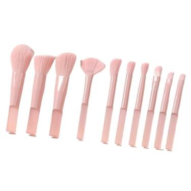 Imagem de Kit 10 Peças Combo De Pincéis De Maquiagem Para Viagem COR ROSA