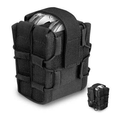 Imagem de Bolsa dupla para algemas, coldre de mão tático de nylon aberto para colete Molle, compatibilidade ajustável com corrente/ASP/algema rígida dobrável