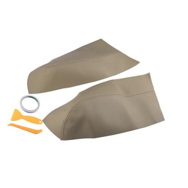 Imagem de ACROPIX Tampa do apoio de braço do painel traseiro do carro guarnições de porta interior para Honda Pilot 2009-2015 bege 1 par de peças de carro