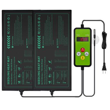 Imagem de PETZOOKA Tapete térmico de mudas com controle de temperatura durável impermeável almofada de aquecimento de plantas 25,4 cm x 52,7 cm para germinação, jardinagem interna, estufa