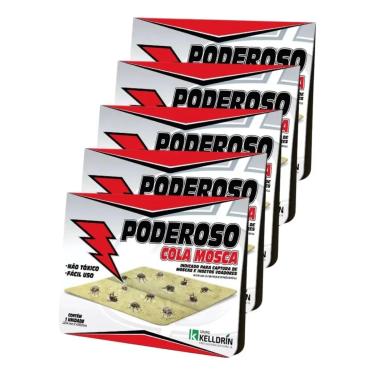 Imagem de Kit 5 Armadilhas Adesivas para Mosquitos e Insetos, Papel Cola Pega Mosca