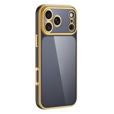 Imagem de LTLMYDAM Capa transparente transparente para iPhone 17 Pro Max/17 Pro/Air/17, capa de proteção para câmera minimalista antiamarelamento, preta, 17