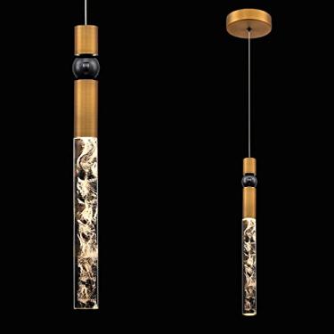 Imagem de Luminárias pendentes modernas, mini luminárias cilíndricas de cristal, iluminação pendente LED dimerizável de 10W para ilha de cozinha, sala de jantar, quarto, sala de estar e banheiro, cor