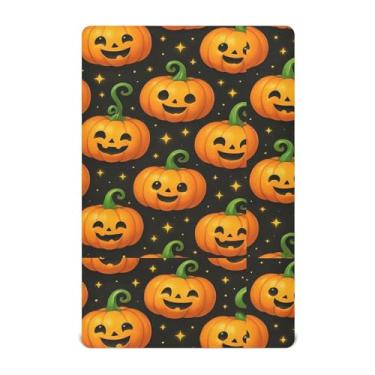 Imagem de Wassud Lençóis de berço respiráveis divertidos de Halloween Pumpkins, 71 x 132 cm, lençol de bebê neutro para meninos e meninas (serve para berço padrão e pacote e brincadeira)